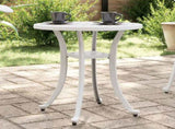 Garden Table White 48x53 cm Cast Aluminium 4002825