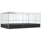 Aviary with Extension Silver 518x307x212 cm Steel 3214277