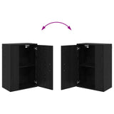TV Cabinet Set Wall-mounted 4 pcs Black Oak Engineered wood 3397897