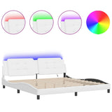 Bed Frame with LED without Mattress "Zadar" White 200x200 cm 3214132