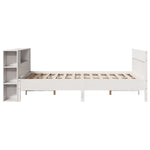 ZNTS Bookcase Bed without Mattress White 120x200cm Solid Wood Pine 3323186