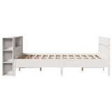 Bookcase Bed without Mattress White 150x200 cm King Size Solid Wood Pine 3323180