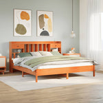 Bookcase Bed without Mattress Wax Brown 200x200 cm Solid Wood Pine 3322899
