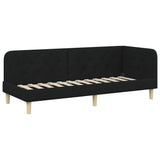Corner Bed Frame with Headboard Black 80 x 200 cm Fabric 42016555