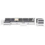 ZNTS 10 Piece Garden Sofa Set White Solid Wood Pine 3250681