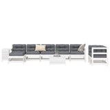 ZNTS 10 Piece Garden Sofa Set White Solid Wood Pine 3250681