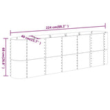 Garden Raised Bed Galvanised Steel 224x40x68 cm Green 318898