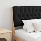 Upholstered Headboard Black 200 cm Solid Pine Wood 879321