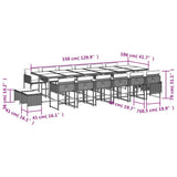 17 Piece Garden Dining Set with Cushions Brown Poly Rattan 3211365