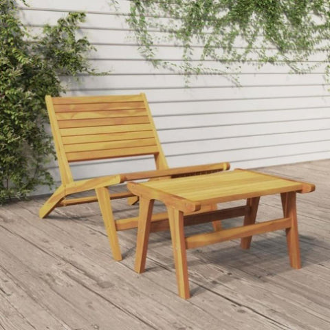 Garden Chair with Footrest Solid Wood Teak 319154