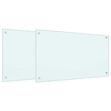 Kitchen Backsplash 2 pcs White 90 x 50 cm Tempered Glass 3415420