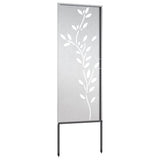 Garden Privacy Screen Floral Silver 50 x 140 cm Stainless steel 876326