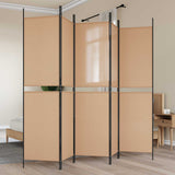 5-Panel Room Divider Beige 250 x 200 cm Fabric 42039221
