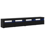 TV Cabinet Set 3 pcs Black Oak 240 x 35 x 40 cm Engineered Wood 3332522