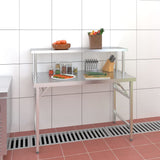 Kitchen Work Table with Overshelf 120x60x115 cm Stainless Steel 3155991