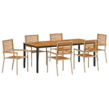 Garden Dining Set 7 pcs Beige and Brown Poly Rattan 3365507
