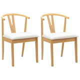 Dining Chair 2 pcs Natural and Light Solid Rubber Wood 42020410