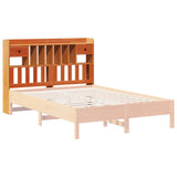 Headboard with Storage Wax Brown 140 cm Solid Wood Pine 855513