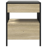 ZNTS Coffee Table with Infinity LED Sonoma Oak 40x40x51 cm 847718