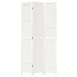 Room Divider 3 Panels White Solid Wood Paulownia 358832