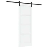Sliding Door White and Black 78 x 211 cm Solid Pine Wood 3333193