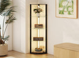LED Floor Lamp with Shelves, Dimmable Standing Lamp with Foot Switch for Living Room, Bedroom, Black T3398P425151