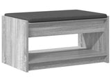 Hall Bench with Cushion with Shelf Grey Sonoma 63 x 38 x 45 cm 891573