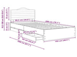 Bed Frame with Drawer Black 100 x 200 cm Engineer Wood 3413444