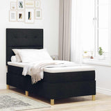 Box Spring Bed with Headboard Black 80 x 200 cm Fabric 3339576