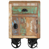 328316 Bedside Cabinet with Wheels 40x30x57 cm Solid Reclaimed Wood