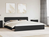 Bed Frame with Headboard Black 180 x 200 cm Solid Pine Wood 3412043