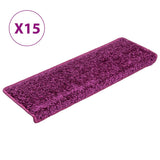 Stair Mats 15 pcs 65x21x4 cm Violet Rectangular Edge 134580