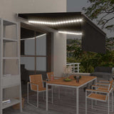 Manual Awning with Solar LED 4 x 3 m Anthracite 100% Polyester 3069424