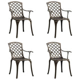 Garden Chair Set of 4 Bronze Cast Aluminium Standard Durable 315571