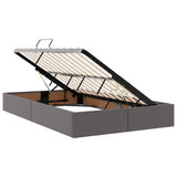Storage Bed with Mattress Grey 120 x 190 cm Faux leather 3369939