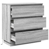 Bedside Cabinet Grey 71 x 34.5 x 75 cm Engineered wood 869639