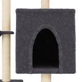 Cat Tree with Sisal Scratching Posts Dark Grey 117 cm 172120