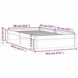 Bed Frame without Mattress Honey Brown Solid Wood 90x190 cm Single 814917