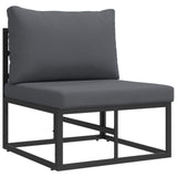 Garden Sofa Set with Cushion 6 pcs Black Aluminium 3378944
