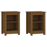 Bedside Cabinets 2 pcs Honey Brown 40x35x55 cm Solid Wood Pine 820963