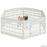 6 Panel Dog Playpen White 179 x 151 x 58 cm Plastic 42027223