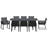 Garden Dining Set 9 pcs Black Poly Rattan 3378830