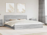 Bed Frame with Drawer Grey Sonoma 180 x 200 cm Engineer Wood 3409438