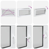 Basement Window RISOR 110 x 60 cm PVC and Glass Anthracite 42047299