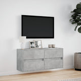 TV Wall Cabinet with LED Lights Concrete Grey 100x31x45 cm 852295