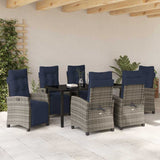 Garden Dining Set with Cushion 7 pcs Grey Poly Rattan 3380474