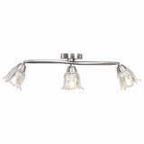 289230 Ceiling Lamp with Transparent Glass Shades for 3 E14 Bulbs Tulip