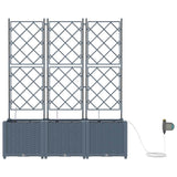 Garden Planter 3 pcs LiGht Grey 120 x 40 x 142 cm Plastic 42002899
