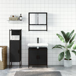 ZNTS 3 Piece Bathroom Furniture Set Black Engineered Wood 3214700