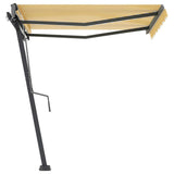 Freestanding Manual Retractable Awning 350x250 cm Yellow/White 3069718